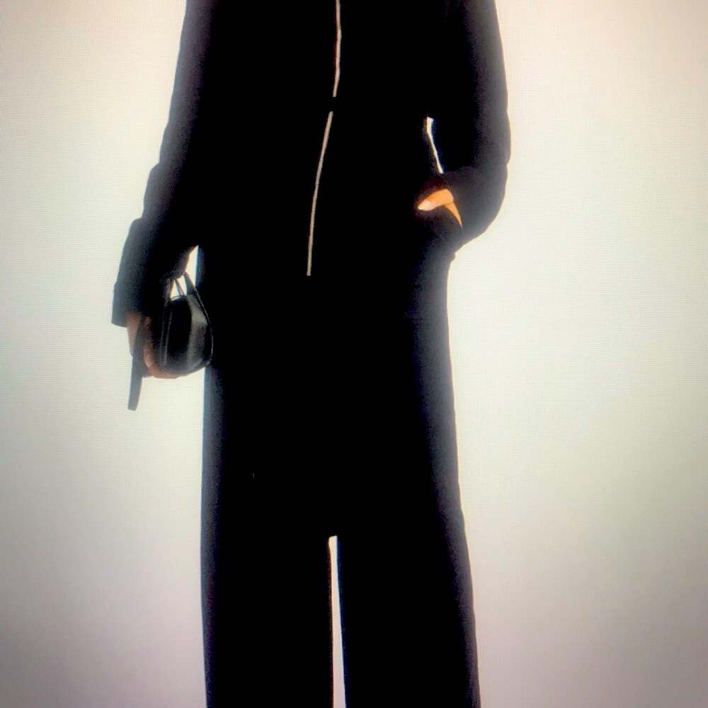 Women's Black Denim Hooded Wide-Leg Jumpsuit